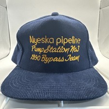 Vintage Alyeska Pipeline 1990 Bypass Team Corduroy SnapBack Hat