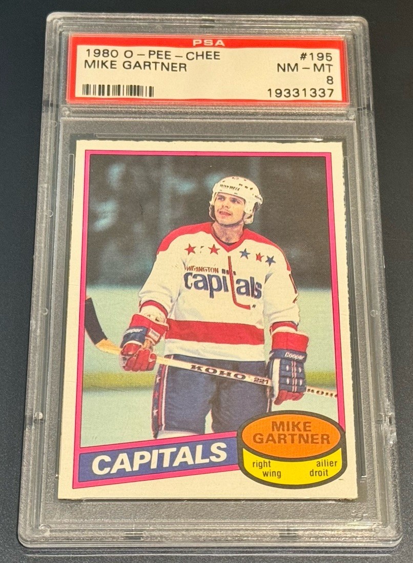 1980 O-Pee-Chee #195 Mike Gartner Rookie Card PSA 8 Capitals HOF RW Legend