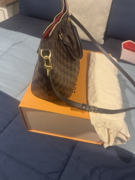 Louis Vuitton Damier Check Brown Zip Top Handle Satchel w/ Strap, Box & Bag