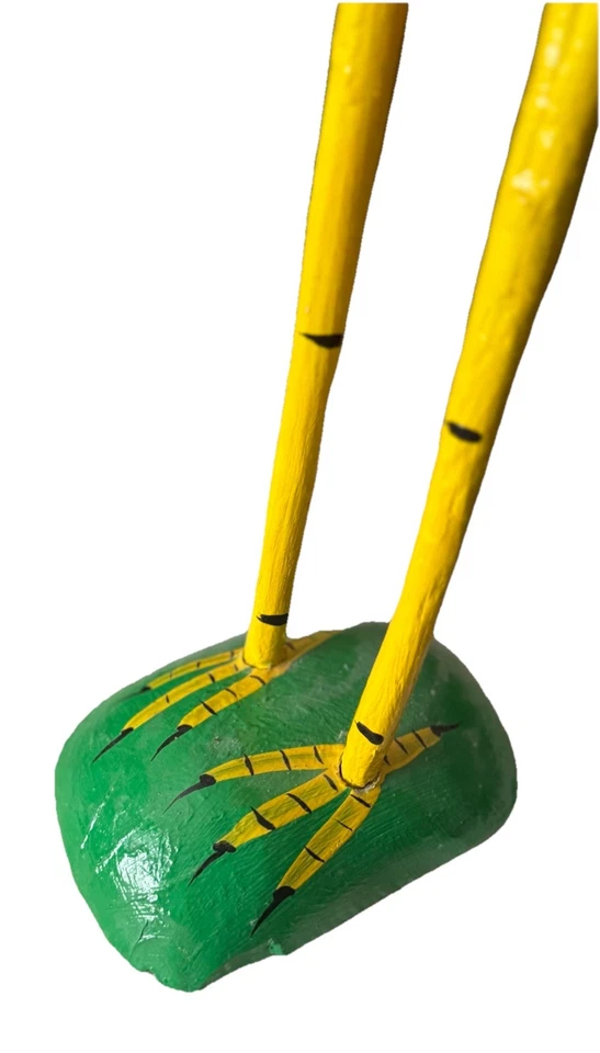 "Estatua de flamenco rosa de 39"" de alto pintada a mano madera tallada" Foto 3 de 4