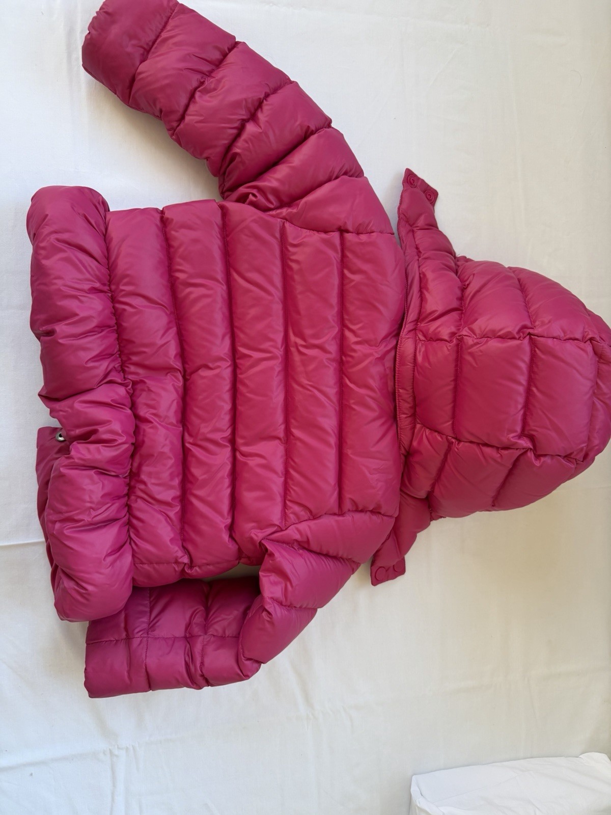 Ralph Lauren Jacket Girls Medium Pink Down Puffer Hooded Ruffle Hem Coat 3Y image 5