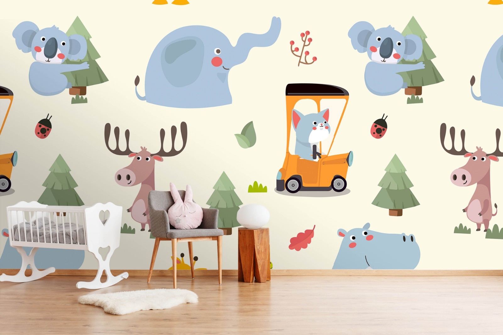3D Animal Cartoon Pattern Wall Murals Wallpaper Murals Wall Sticker