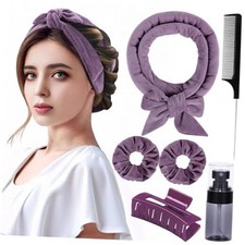 Hair Curlers to Sleep in No Heat Curling Rod Headband For Long Hair Purple