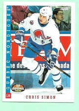 (1) CHRIS SIMON 1993-94 SCORE # 473 NORDIQUES  ROOKIE NM+  CARD (M9228)