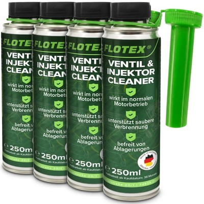 Flotex Ventil & Einspritzdüsenreiniger, 4 x 250ml Benzin Einspritzsystem
