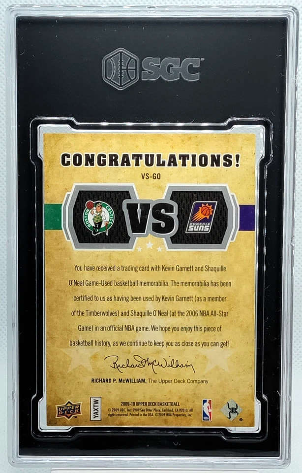 /570 Shaquille O'Neal GARNETT Doble PARCHE SGC 7 2009-10 UD VS Materiales Juego Usado Foto 2 de 2