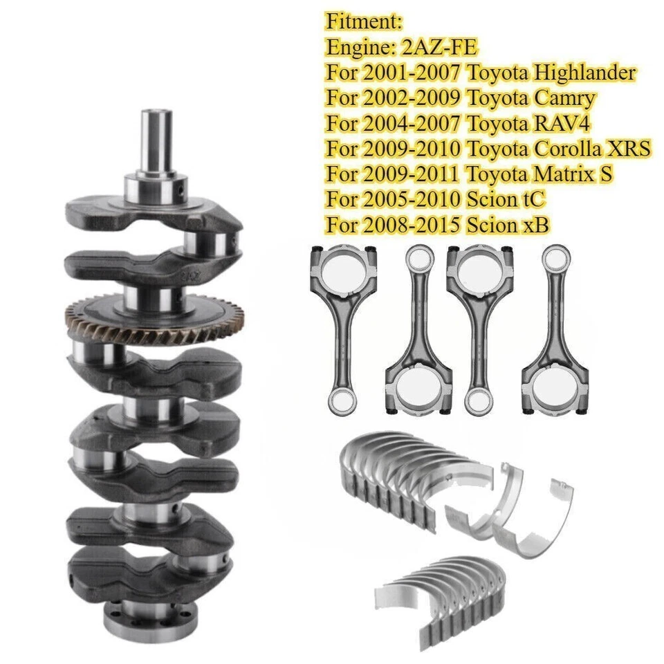 2AZFE Crankshaft Connecting Rod Bearing For Toyota Camry Rav4 Matrix Scion tC xB - Image 2 of 4
