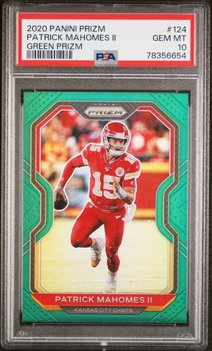 2020 Panini Prizm Patrick Mahomes II Green PSA 10 GEM MINT #124 R1