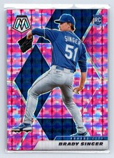 2021 Panini Mosaic #261 Brady Singer Pink Camo Kansas City Royals RC