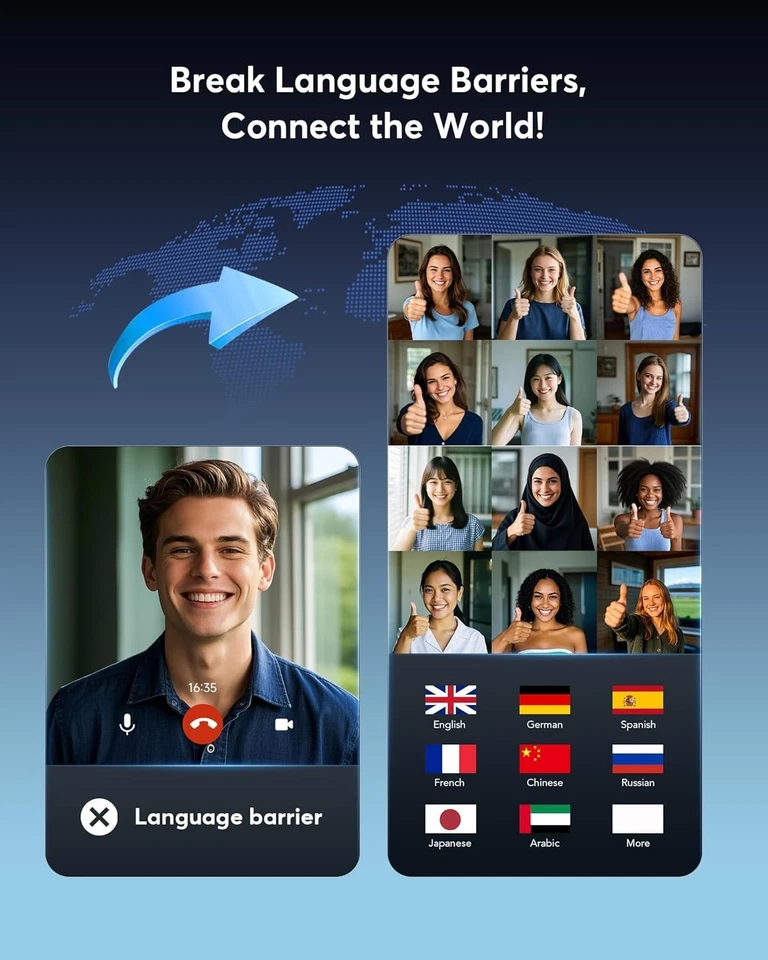 AI Language Translator Device Real-time Smart Instant Voice 144 Languages 60hr - Image 2 of 4