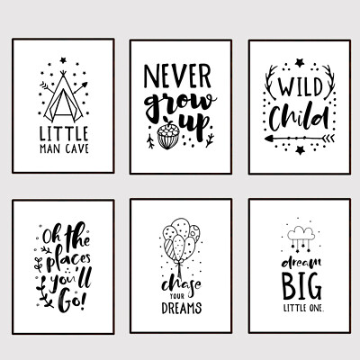 Boy's Girl's Bedroom Nursery Wall Word Art Picture Print