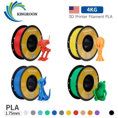 4KG 3D Printer Filament PLA 1.75 mm FDM 1KG / Roll Bundles Blue Red Yellow Green