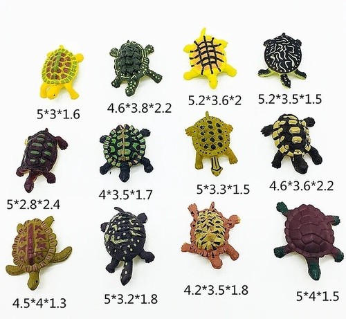 Figura de acción de PVC de juguete de animales tortugas marinas 12 piezas juguetes para niños regalos de fiesta - Imagen 2 de 3