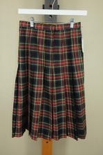 Vintage Women's Navy Red Green Yellow Plaid School Girl Skirt S/M