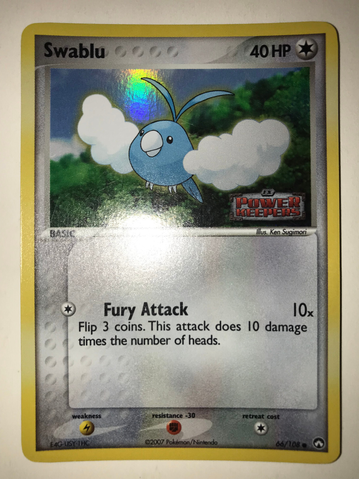 1x Swablu - 66/108 - Common - Reverse Holo NM-Mint Pokemon EX - Power Keepers