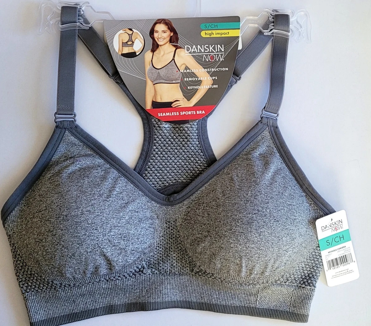 NEW Danskin Now Keyhole Camibra Seamless Sport Bra SMALL Size:32