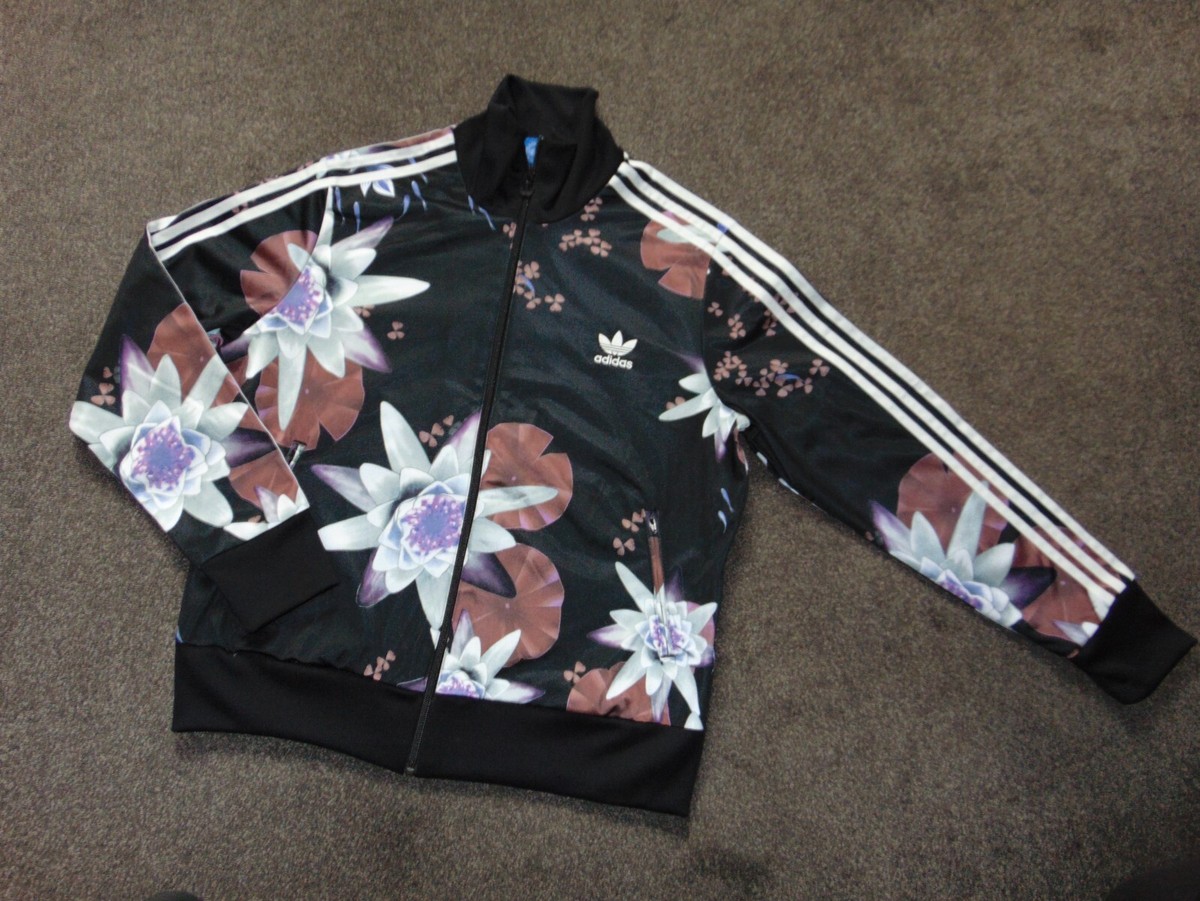 Ladies Adidas Originals Lotus Flower Print Full Zip Track