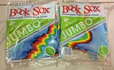 Lot of 4 The Original Book Sox Jumbo Stretchable Fabric Book Cover, New