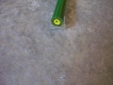 Antique Venetian 5 Layer Green Chevron Cane Bead 9 inches long