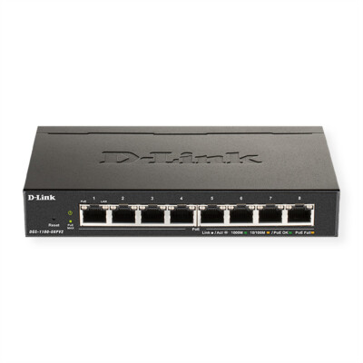 D-Link DGS-1100-08PV2 Smart Managed Switch [8x Gigabit Ethernet PoE]