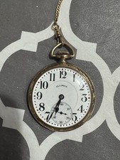 ANTIQUE 1921 ILLINOIS GRADE 305 POCKET WATCH--16s--17j--GOLD FILLED CASE
