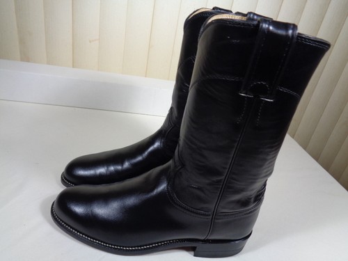 Justin Cowboy Boots Style L3703 Roper Black Leather Women's 6.5 C ~ NEW - Picture 13 of 20