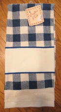Crafter's Pride Carolina Check Cross Stitch Towel - Vanilla / Blue