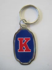 Letter K Key Chain 1"x2" Silver Tone  Metal NOS 