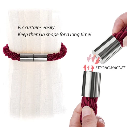 NICEEC 4 Pack Strong Magnetic Curtain Tiebacks Modern Simple Style Drape Tie ... - Picture 4 of 6