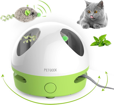 PETGEEK Hidey Mouse Electronic Interactive Cat Toy, Hide Mouse Cat Toy with Sque