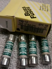 4 New in box, Bussman Tron, FNQ-12, 12 amp, 600 VAC, ATQ 12
