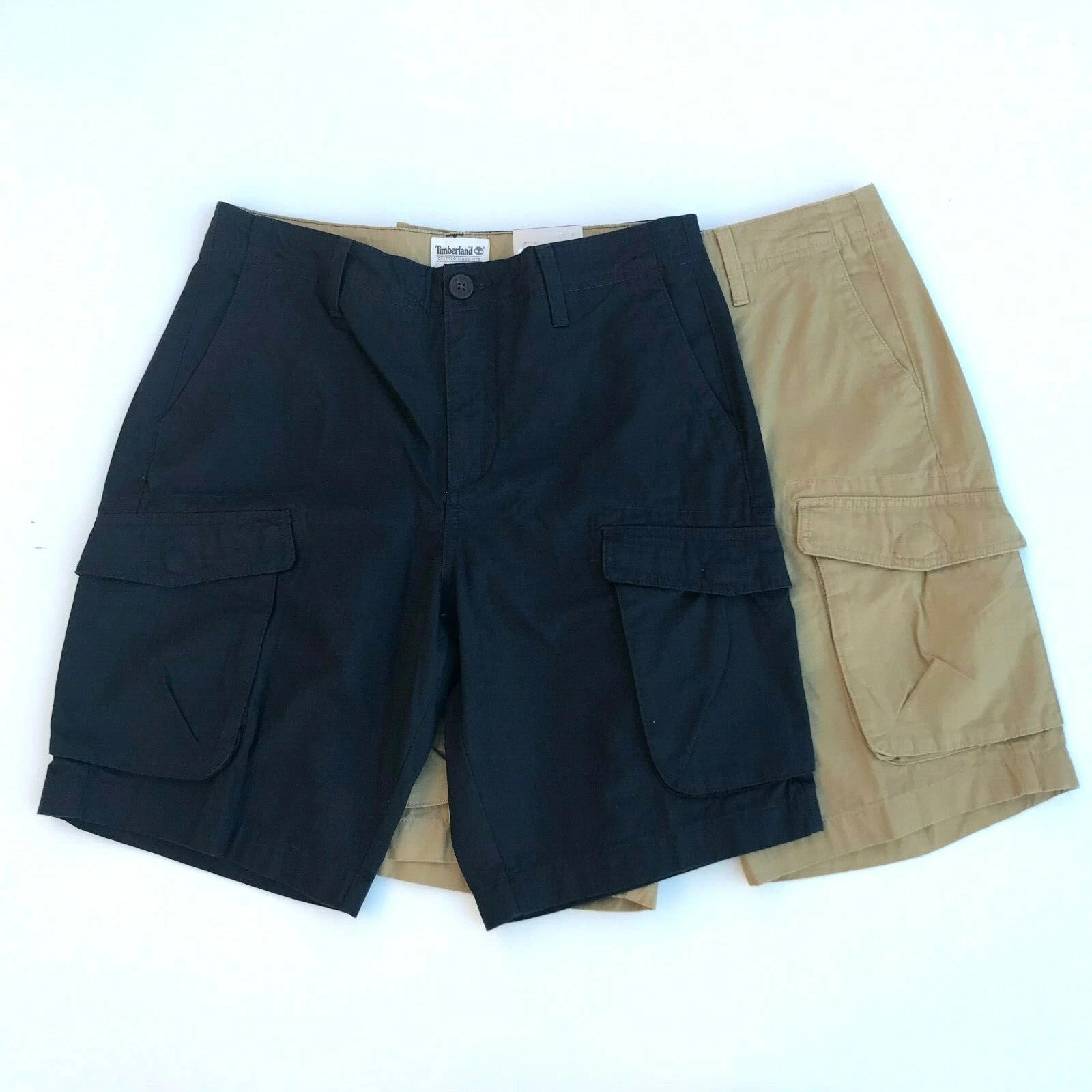 NWT Timberland Men's 10" Relaxed Fit All Cotton Ripstop Cargo Shorts A29BA NEW