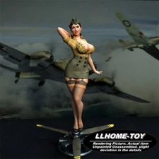 1/6 Army Pilot Girl 3D Print Garage Kit Figure Model Unpainted Unassembled GK