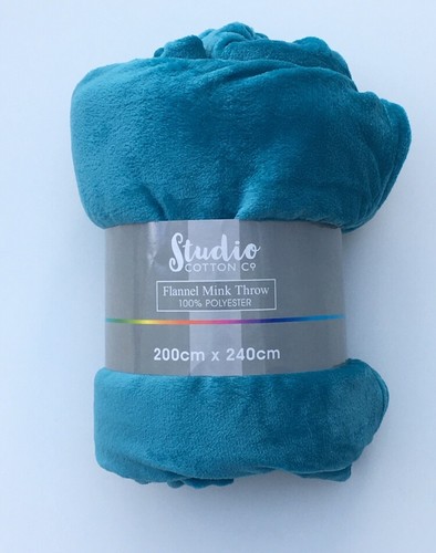 STUDIO COTTON Soft Flannel Mink Throw Fleece Blanket - Picture 22 of 53