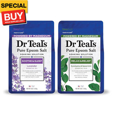Epsom Magnesium Salt Soak, Lavender  Eucalyptus Duo Bundle, 3 lbs Pack of 2 