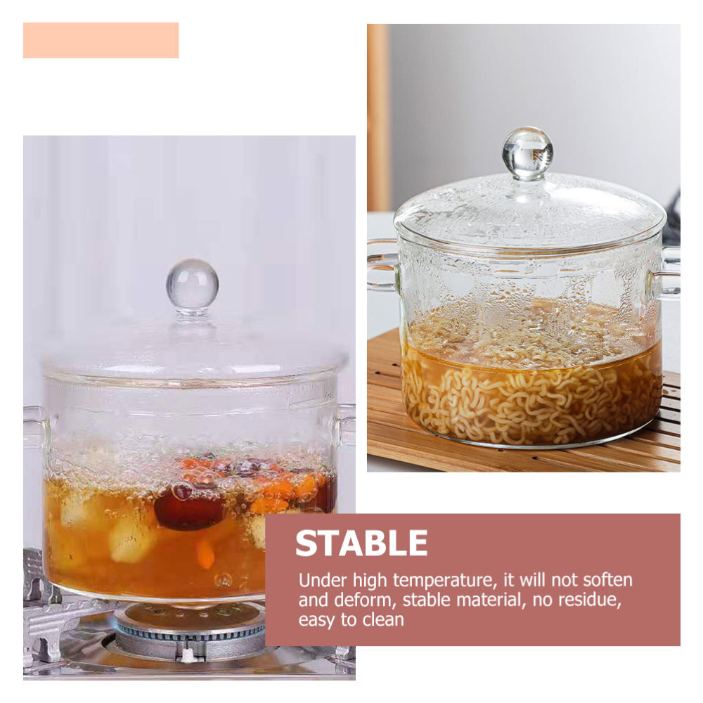 High Borosilicate Glass Clear Stew Pot Glass Instant Noodle Pot Glass ...