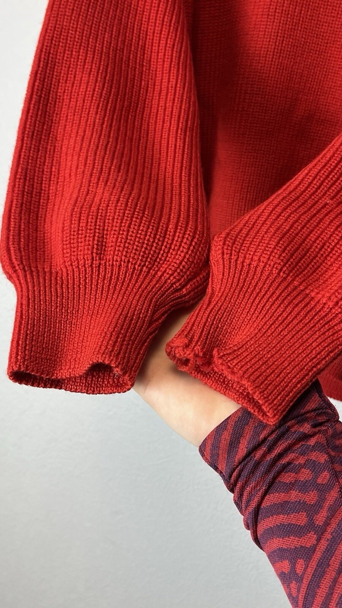 トップス MONCLER FRGMT Mohair Sweater RED L Vintage Moncler Sweater Knitwear Red XL Mens Rare Logo 80s | eBay