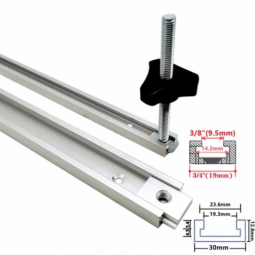 T-Slot Miter Track Jig Aluminium Alloy Woodworking Fixture Sliding Bolts Nut Set - Picture 8 of 45