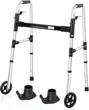 Loyoda FSA/HSA Eligible Folding Walker with 2 Skis and 5" Wheels Lightweight ...