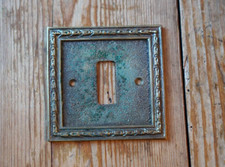 Vintage Bronze Brass Ornate Single Light Switch Cover Plate