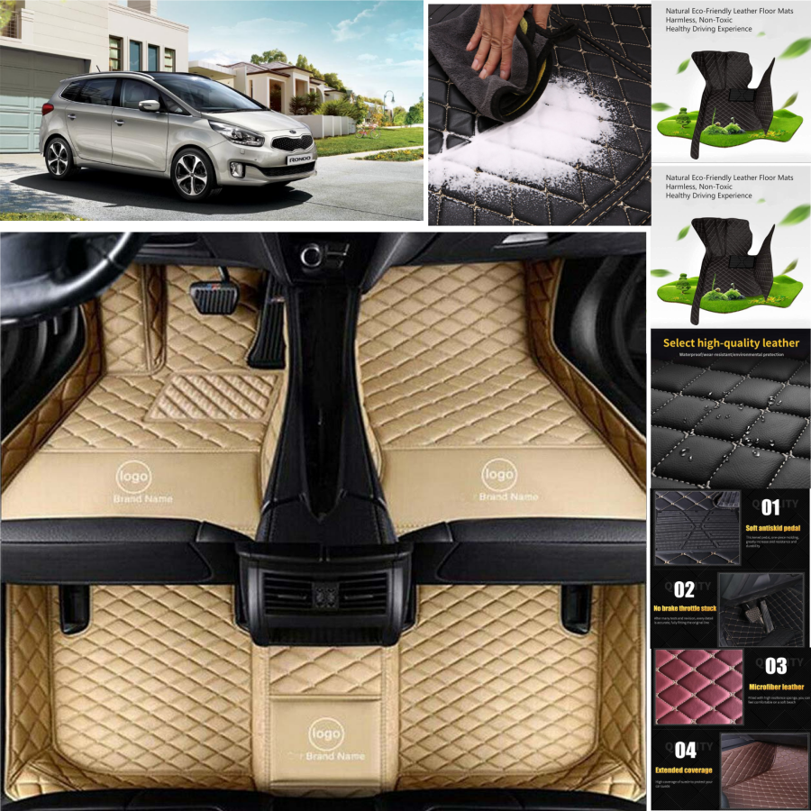 For Kia Rondo Sedona Car Floor Mats Luxury Waterproof Liners Carpet