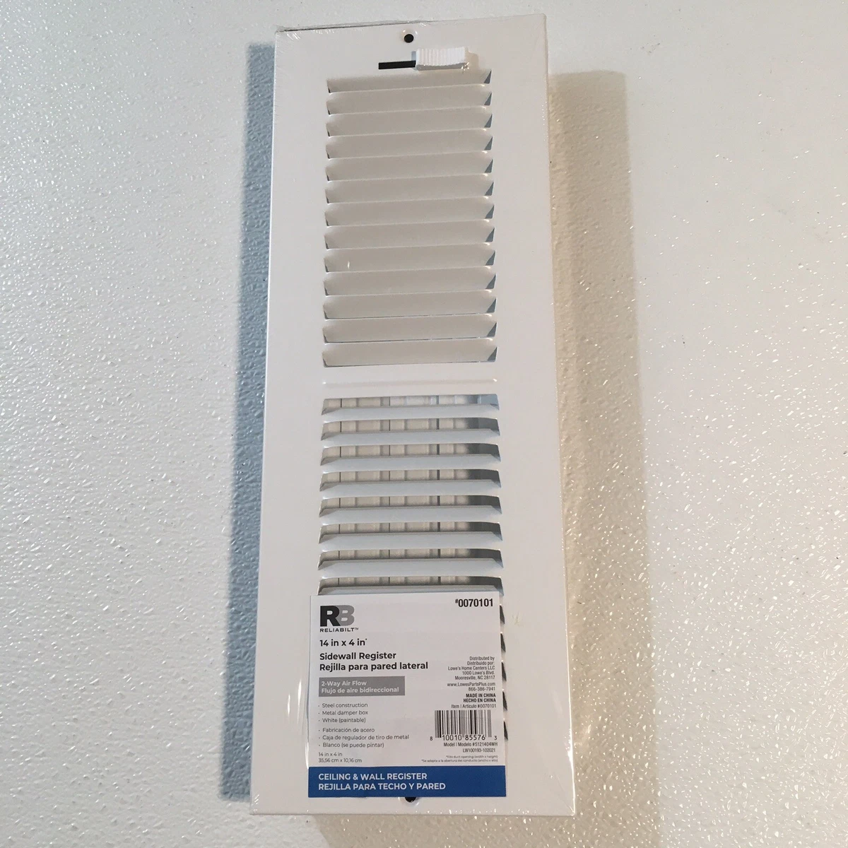 Four (4) 14u0026#034; x 4u0026#034; Ceiling/Wall Registers/Vents ~ RELIABILT  #0070101 ~ White | eBay