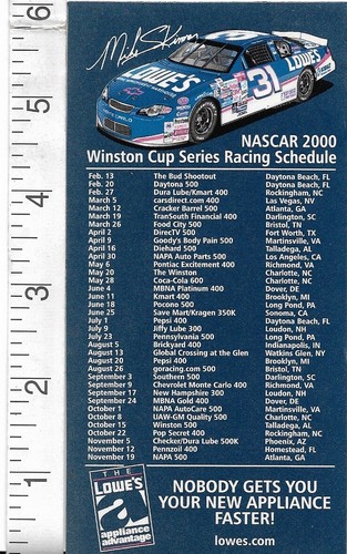 NASCAR 2000 Winston Cup Serie Rennplan Kühlschrankmagnet Mike Skinner - Bild 3 von 5
