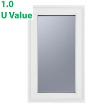 PVC Triple Glazed Window Obscure & Clear Glass & Frame Left Hand Side Hung