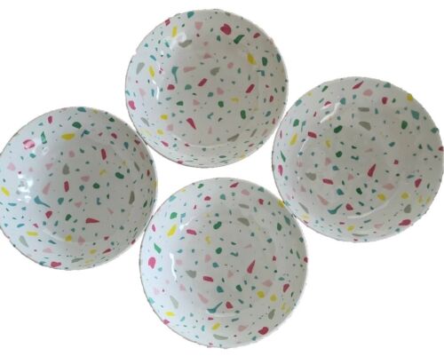 Zak Designs ~ Four (4) Melamine ~ Pink Confetti Design ~ 8" x 2.25" Bowls - Picture 2 of 7