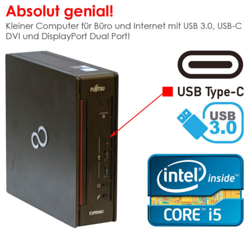 COMPUTER Q957 INTEL I5-7500T 16GB DDR4 500GB SSD USB3.0 USB-C WINDOWS 11 V64 - Bild 5 von 5