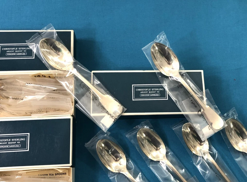 petite cuillère CHRISTOFLE CARDEILHAC argent massif MINERVE modèle CLUNY / ANJOU - Photo 3/4