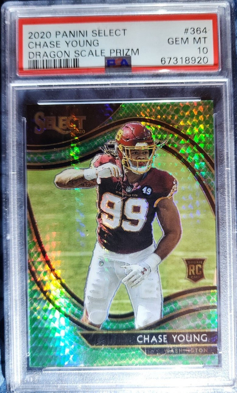 Chase Young 2020 Select Field Level Dragon Scale Prizm /67 Rookie RC PSA 10
