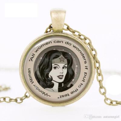WONDER WOMAN charm pendant 925 Sterling Silver 20'' necklace women mom girl gift 