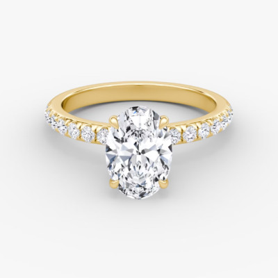 Zertifizierter 2 kt Ovalschliff IGI Lab Grown Verlobungsring 18 kt Gelbgold